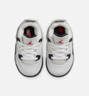 Air Jordan 4 Retro White Cement Infant Toddler Lifestyle Shoe - Summit White/Fire Red/Cement Grey/Black